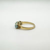 Unusual Diamond & Blue Stone Trilogy Ring in Sterling Silver 925 Size L - M