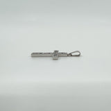 9ct White Gold 0.60ct CZ Christian Cross Pendant / Charm 375