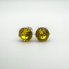 4ct Yellow CZ Solitaire Stud Earrings in Sterling Silver 925
