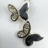 CZ Double Butterfly Pendant & 16” Necklace in Sterling Silver 925
