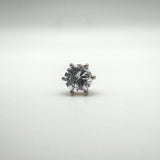 1ct CZ Solitaire Single Stud Earring in Sterling Silver 925