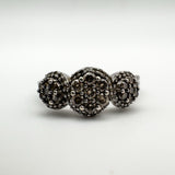 0.50ct Diamond Pave Trilogy Ring in Sterling Silver 925 Engagement Stacking N-O