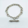Vintage Sterling Silver Fancy Link Engraved T-Bar & Dog Clip 8” Bracelet 925 23g