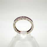Vintage Antique Art Deco Platinum 1.6ct Ruby Full Eternity Band Ring Size K - L