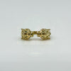 18ct Gold Gem Set Double Panther Head Ring Size O 750
