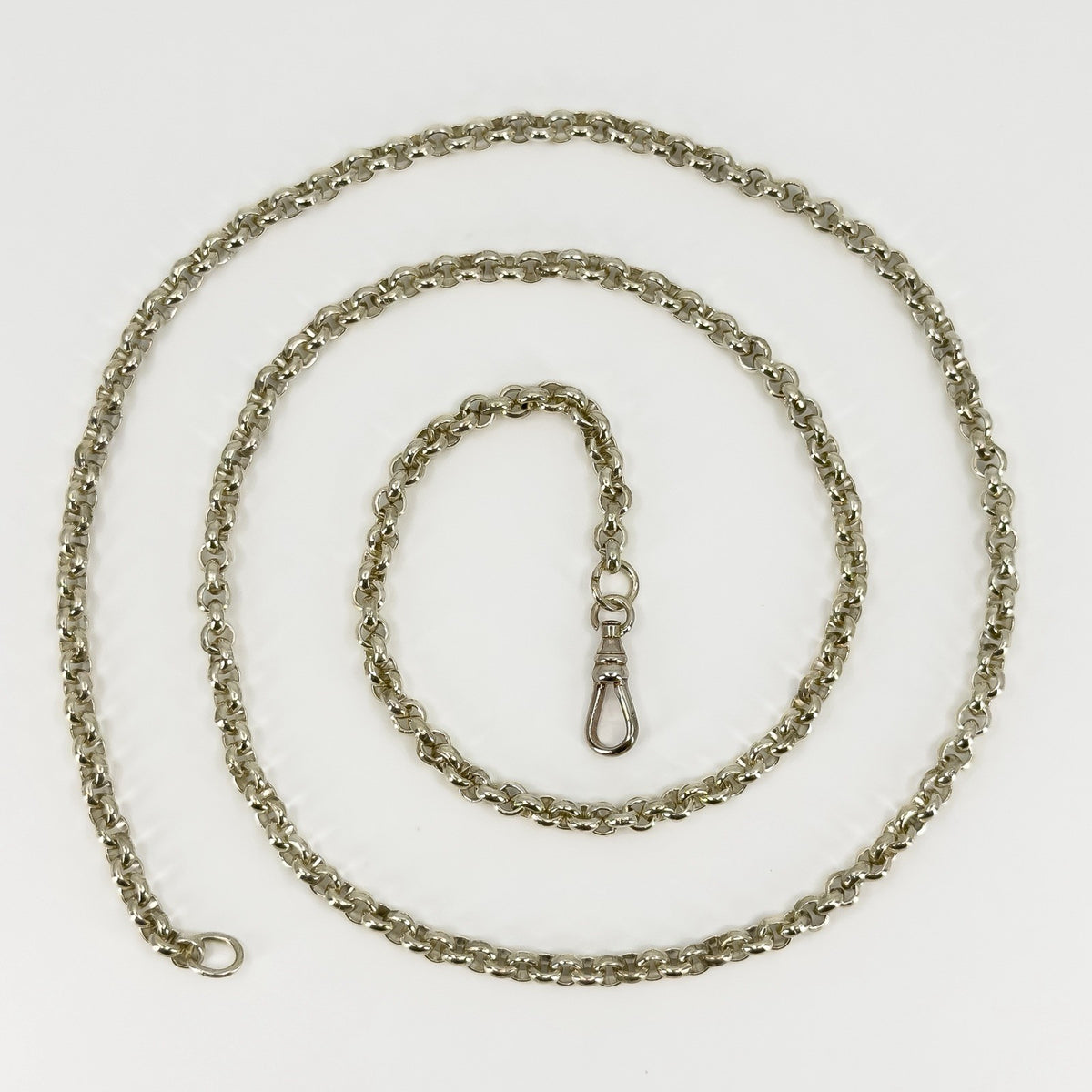 Chunky Vintage Sterling Silver 31.5” Rolo Belcher Links Chain / Necklace 925