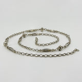 Vintage Sterling Silver Ornate Beaded Ball Fancy Link 25.5" Chain / Necklace 925