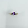 Vintage 9ct Gold 0.60ct Amethyst & Diamond Trilogy Ring 375 Size O Engagement
