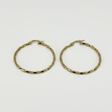 Large Vintage 9ct Gold Twisted Hoop Earrings 375