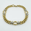 Vintage Reversible 9ct Gold Chunky Fancy Curb Links Diamond 8” Bracelet 375 23g