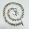 Vintage Chunky Sterling Silver Curb Links 16” Chain / Necklace & T-Bar 925 85g