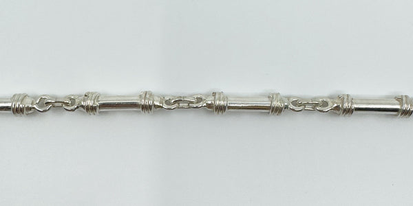 Chunky Sterling Silver Tubular Barrel Links 18" Chain & Toggle T-Bar 925 55g