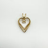 Vintage 9ct Gold Heart CZ Pendant 