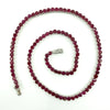 18.4" Sterling Silver 27ct Natural Ruby Tennis Necklace 925