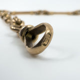 Antique 9ct Rose Gold Fancy Trombone & Fetter Links Bracelet & Dog Clip 375 18g 