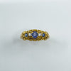 Antique 18ct Gold Diamond & Sapphire Boat Ring 750 Size M - N