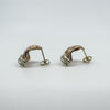 Vintage 9ct Gold 3x Coloured Gold Triangular Earrings White Rose Yellow Gold 375