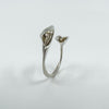 Lily of the Valley Floral Ring in Sterling Silver 925  Size M - O adjustable 