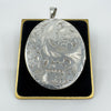 Rare Huge Oversized Chunky Vintage Sterling Silver Oval Photo Locket Pendant 69g
