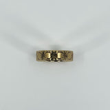 Vintage 9ct Gold Celestial Starry Engraved Full Band Ring 375 Size O (1977)
