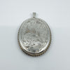 XL Vintage Sterling Silver Foliate Engraved Oval Photo Locket / Pendant 925