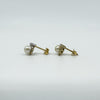 Vintage 9ct Gold Cultured Pearl & Diamond Stud Earrings 375 (1985)
