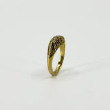 Antique 18ct Gold 0.32ct Diamond Boat Ring 750 Size N (Birm 1914)