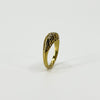 Antique 18ct Gold 0.32ct Diamond Boat Ring 750 Size N (Birm 1914)
