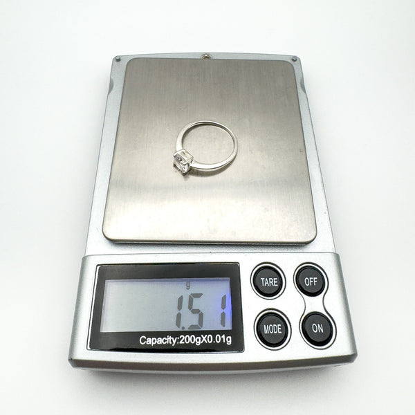 1ct CZ Solitaire Engagement Ring Sterling Silver Size M