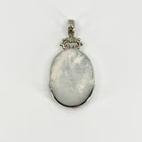 Chunky Vintage Double Sided Black Onyx & MOP Pendant 925 by David Scott Walker