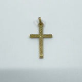 Vintage 9ct Gold Engarved Christian Cross Pendant / Charm 375 Reversible (1994)
