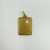 Large Vintage Rectangular 9ct Gold Heart Pendant / Charm