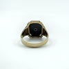 Vintage 10ct Gold Masonic Black Onyx Signet Ring 375 Size V - W intial G