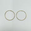 Large Skinny Gold Plated Hoop Earrings in Sterling Silver 925