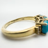 Unusual Diamond & Blue Stone Trilogy Ring in Sterling Silver 925 Size L - M