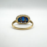 Antique 18ct Gold1.80ct Trilogy Sapphire & Rose Cut Diamond Ring Size R - S