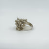 Articulated Large Sterling Silver Beaded Ball Bobble Ring Size P 