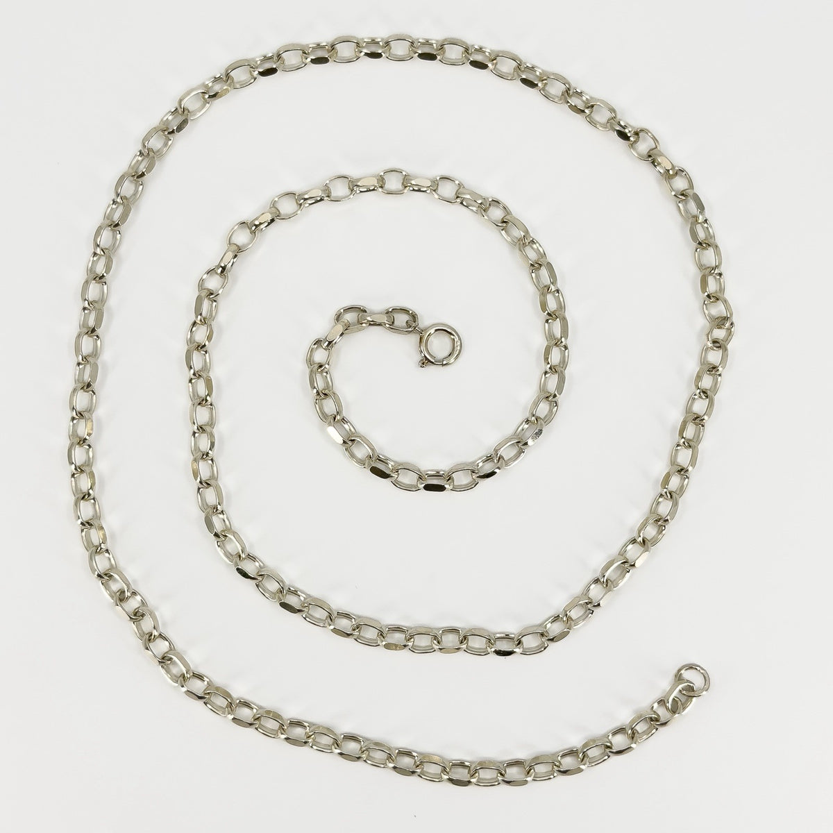 Chunky Vintage 1995 Sterling Silver 28” Belcher Links Chain / Necklace 925