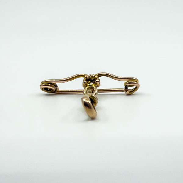 Antique 9ct Rose Gold Brooch & Dog Clip Connector Extender / Pendant / Charm 375
