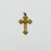 Antique 9ct Rose Gold Engraved Christian Cross Pendant 375