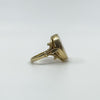 Vintage 9ct Gold Secret Locket Ring Size M 1/2  Engraved Fleur De Lis 1984