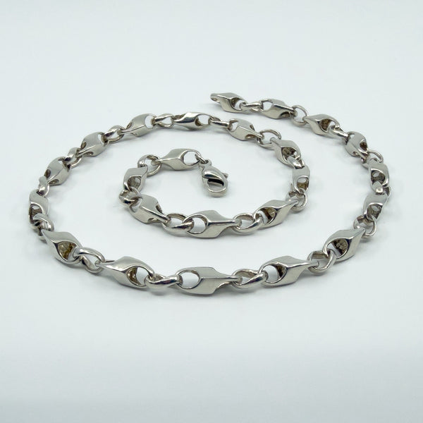 Vintage Sterling Silver Chunky 16.5" Fancy Link Chain / Necklace 925 23g