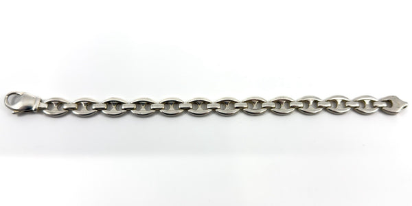 Sterling Silver Chunky Oval Mariner Links 7.8” Bracelet 925