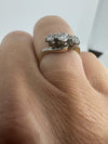 Vintage 18ct Gold & Platinum 0.45ct Diamond Trilogy Ring 750 Size K