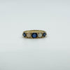 Vintage 9ct Gold Sapphire & Opal Band / Ring 375 Size L Eternity Half Hoop