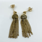 Vintage 9ct Gold Tassle Drop Earrings 375 (London 1977) Art Deco Style 