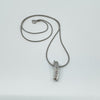 9ct White Gold 0.10ct Diamond Bar Drop Pendant & 16” Snake Chain 