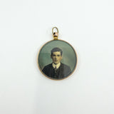 Large Antique 9ct Rose Gold Double Sided Glass Photo Locket 375 (Birm 1912)