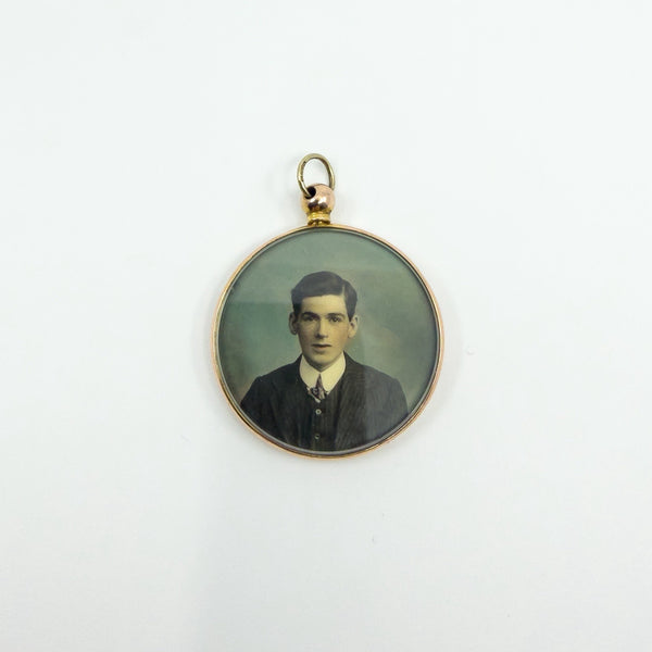 Large Antique 9ct Rose Gold Double Sided Glass Photo Locket 375 (Birm 1912)