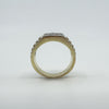 Gold on Sterling Silver Rolex Pattern Band Diamond Ring 925 Size R